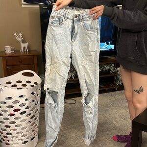 Cotton on jeanss high waisted light wash ripped